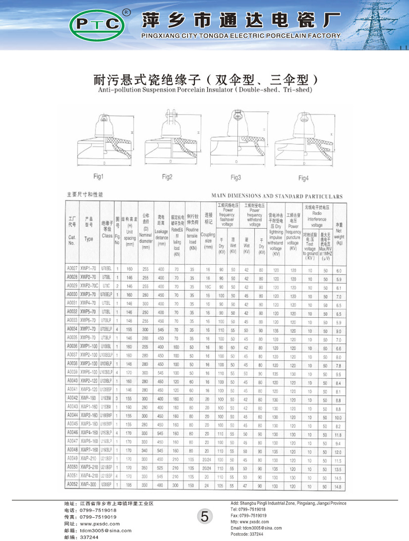 耐污悬式瓷绝缘子