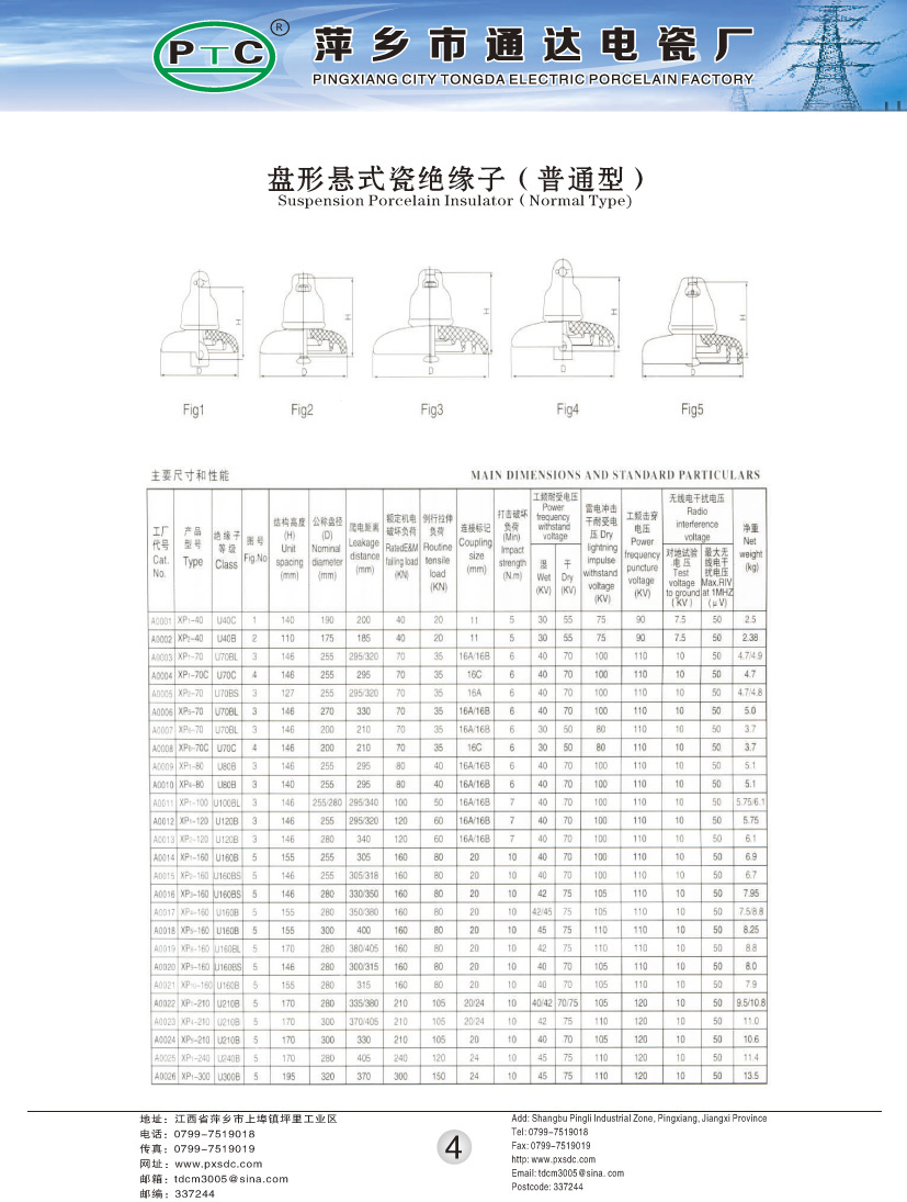 盘形悬 式瓷绝缘子(普通型)